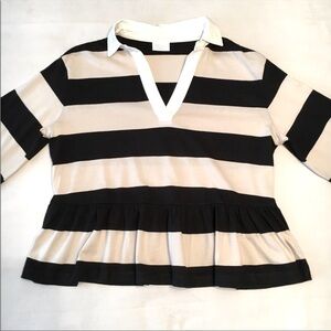 ABOUND Long Sleeve Shirt Tan/Black Size Medium